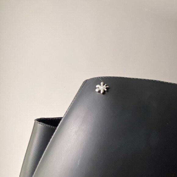 🍂 Vintage Méduse Black PVC Knee-High Minimalist Equestrian Riding Rain Boots - Picture 5 of 10